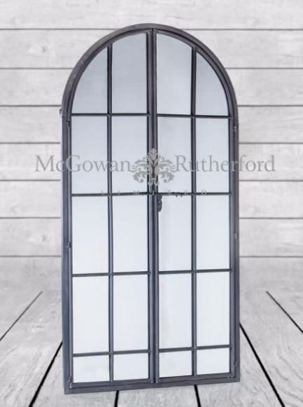 LARGE ARCH WINDOW METAL MIRROR 2 colours available Instore purchase