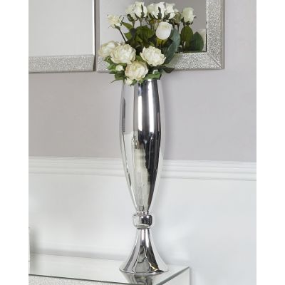 Medium silver glass vase 70 cm Instore only