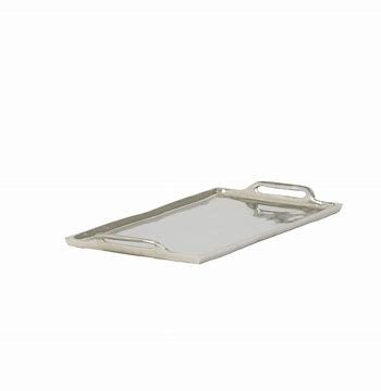 Rorik raw nickel tray with 2 handles 30 x 53 cm