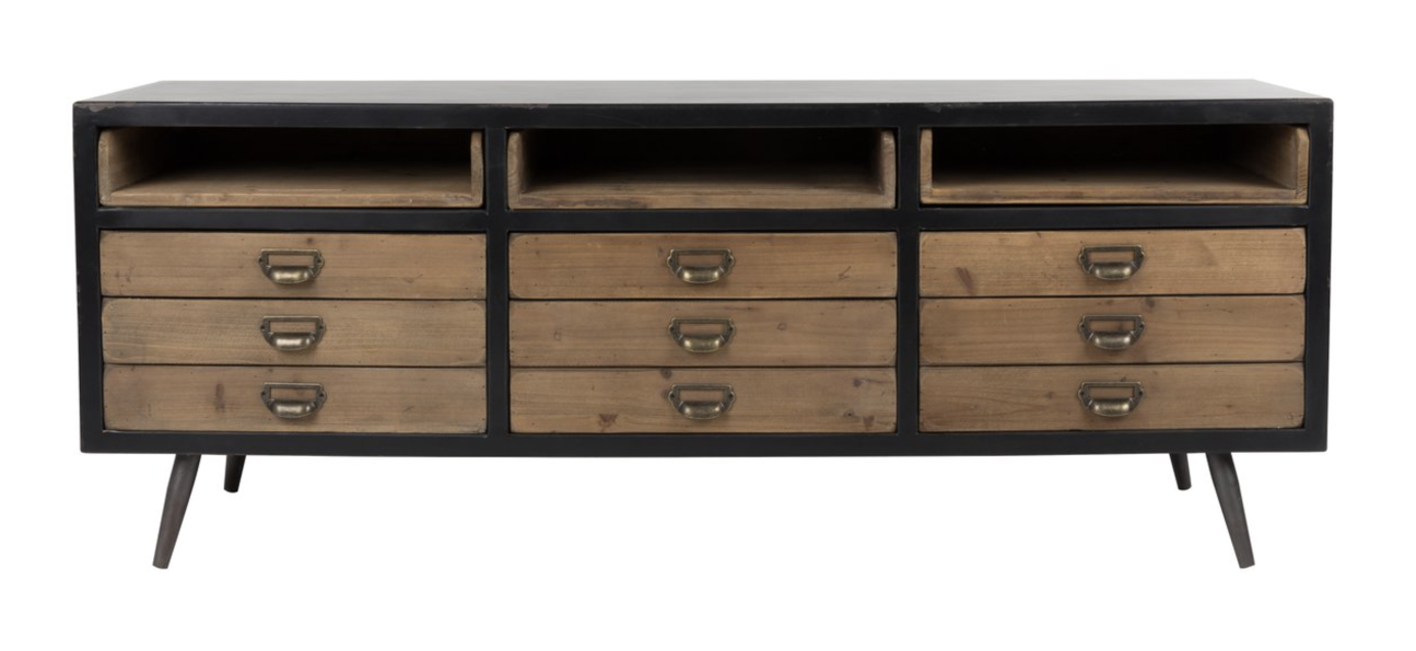 Urban Vintage Sideboard 9 drawer 3 shelf ex display Instore CLEARANCE offer . View and pay instore