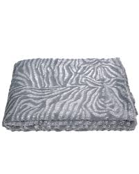 Value Faux Fur Grey And Silver Zebra Throw