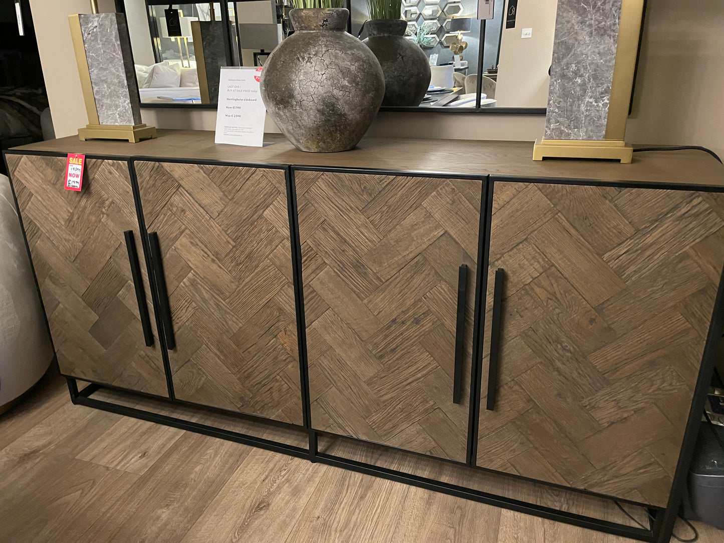 Herringbone Sideboard on clearance offer purchase Instore