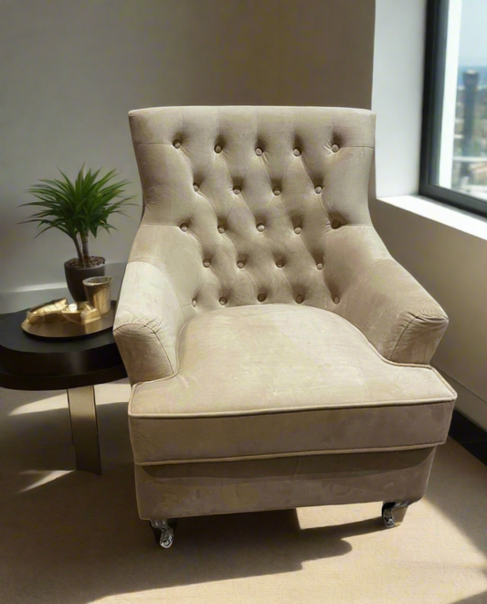 Clinton Hill luxury armchair in mink REDUCED to clear 1 only instore purchase