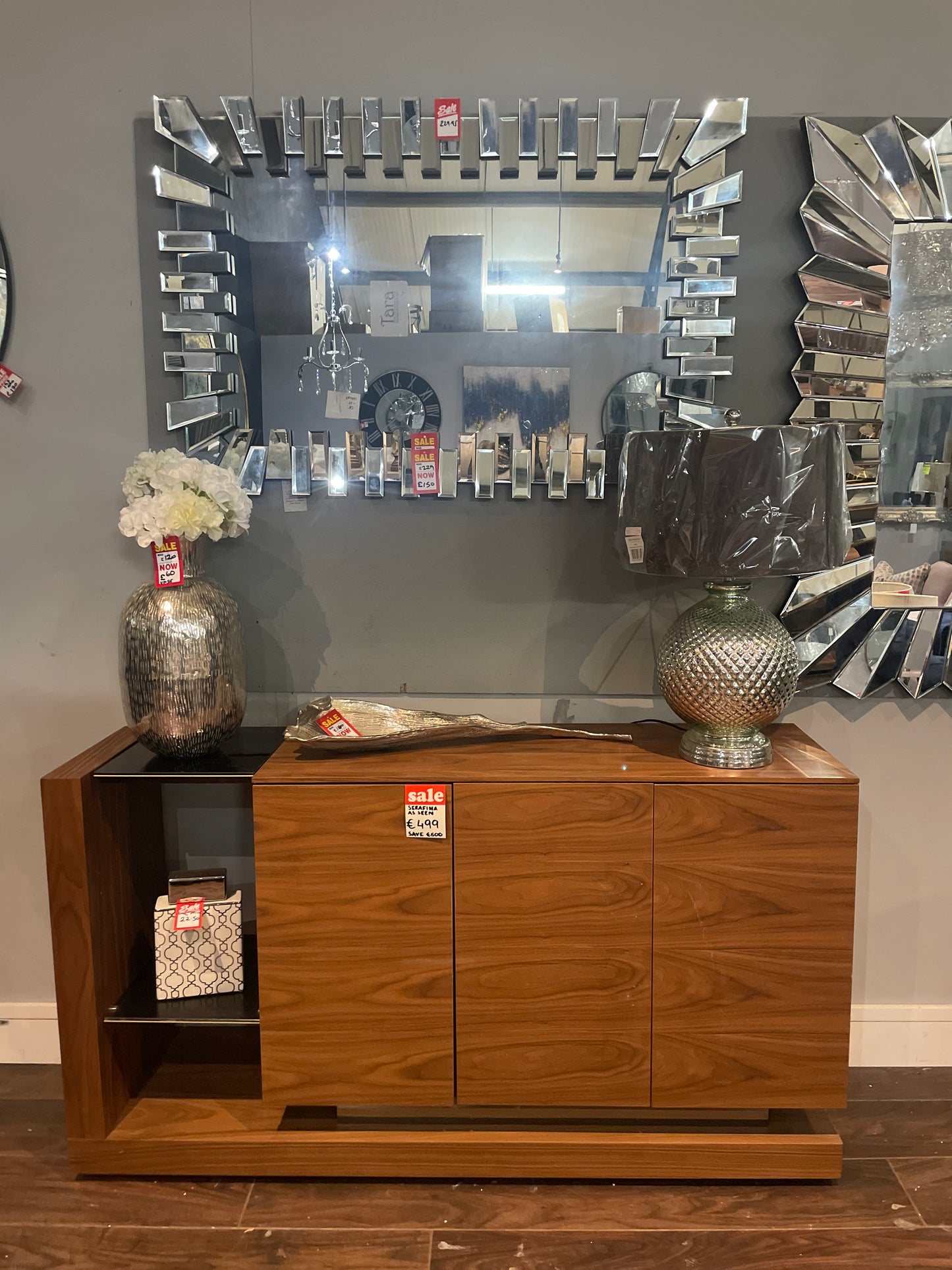 Serafina sideboard walnut Ex display as seen . Instore purchase only. Great storage option