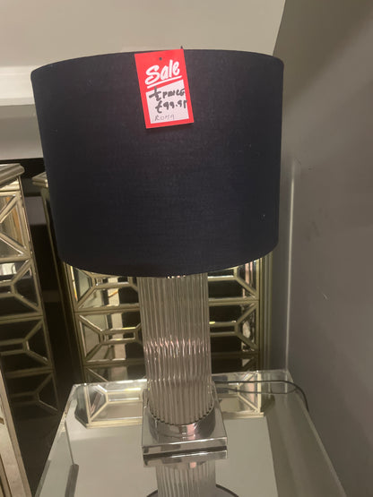 Roma glass table lamp cm  with black shade click n collect