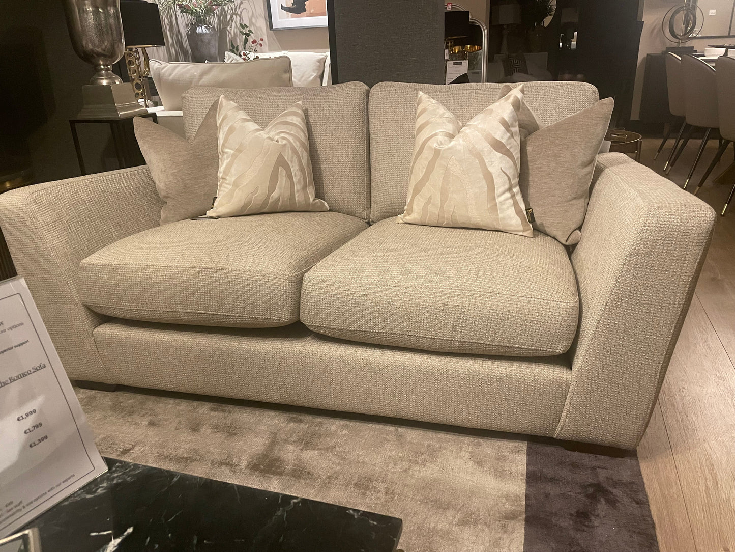 Romeo bespoke sofa collection with free scatters custom stock clearance on display