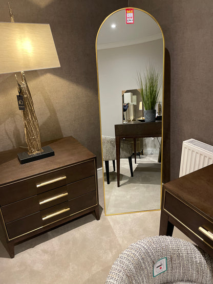 Karl Large Dressing Mirror on stand in gold or black special purchase in our warehouse
