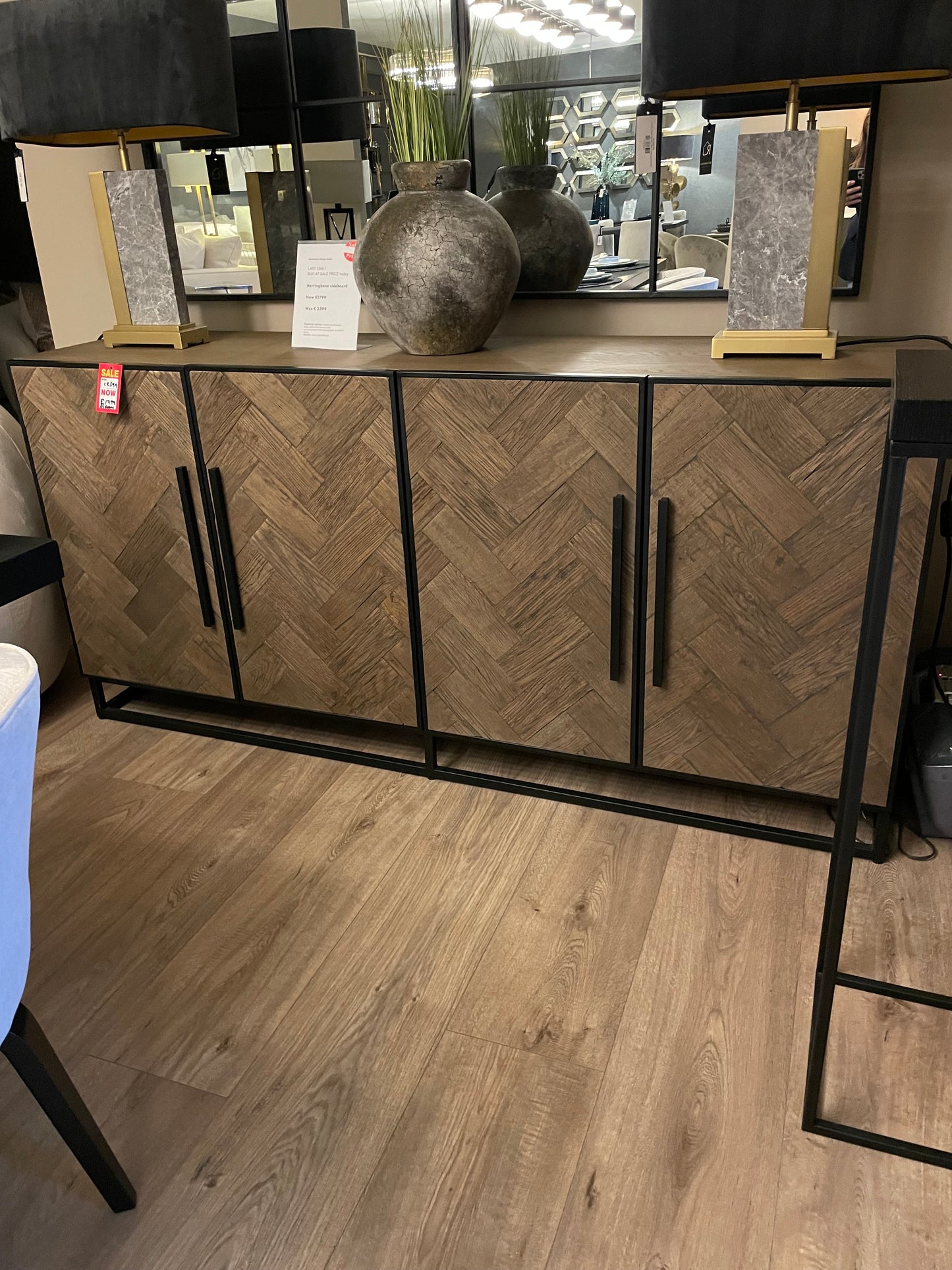 Herringbone Sideboard on clearance offer purchase Instore