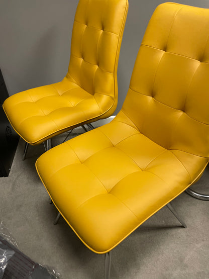Tampa set of 4 available contemporary ochre dining chairs  Half price disposal  if paid Instore ( full sets only)