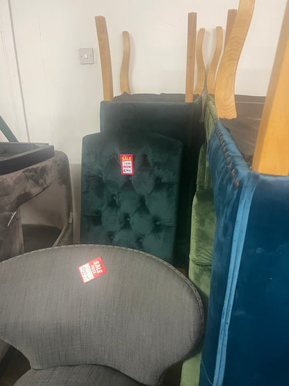 Dining chairs for €50 -60 -70 each sold as seen . Instore purchase only, disposal