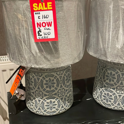 Vedder grey concrete pair of lamps clearance click n collect