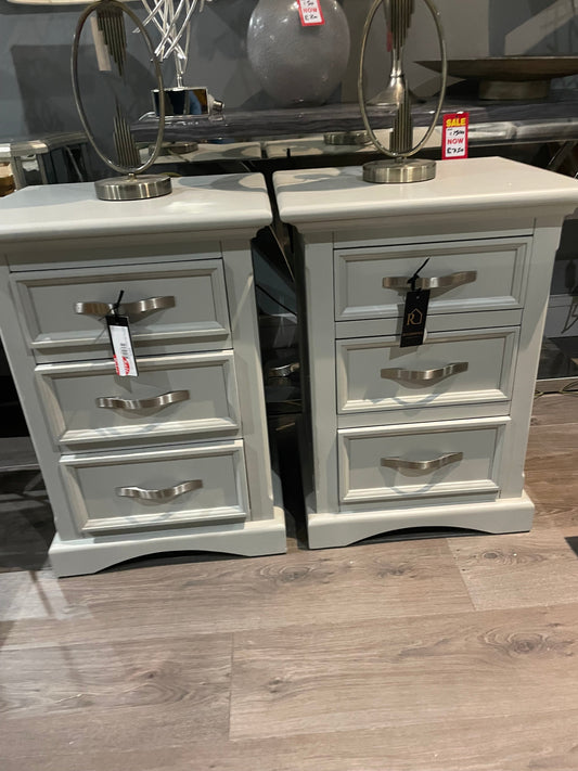 Tundra 3 drawer bedside cabinet in clay grey colour  collect  priced each