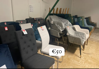 Upholstered oddments Dining Chair  Clearance fm €20ea were 200 ea .Pay Instore only