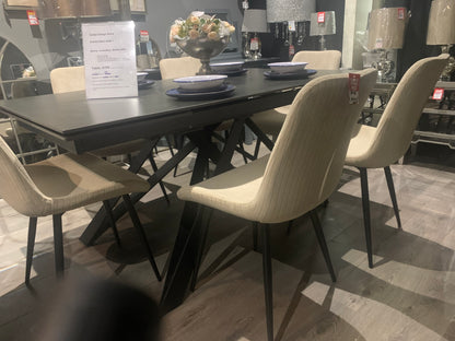 Dylan Dining chair in neutral stone  fabric