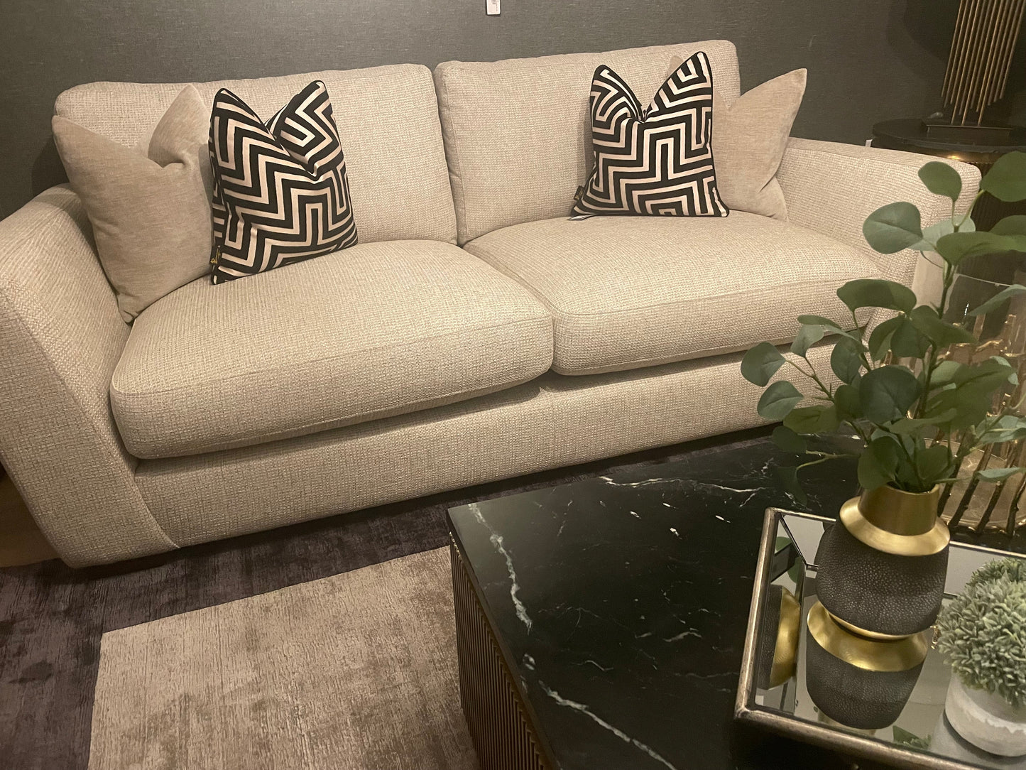 Romeo bespoke sofa collection with free scatters custom stock clearance on display