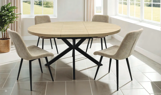 Walton  1.2m 1.60  Round extendable to Oval dining table