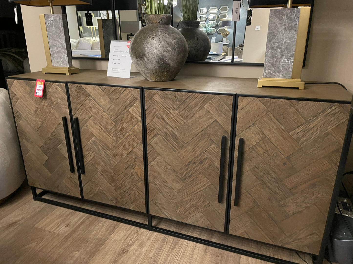 Herringbone Sideboard on clearance offer purchase Instore