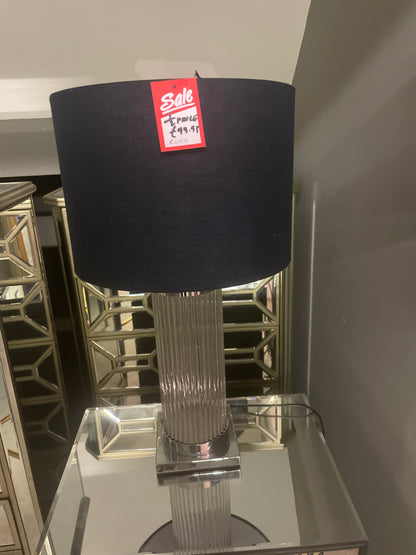 Roma glass table lamp cm  with black shade click n collect