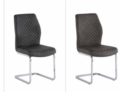 Capri dining  set of 6 chairs  faux leather quilted seat reduced for collection slight colour variation