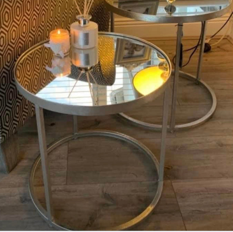 Avery nest of tables clearance silver  ex display unwrapped clearance for instore  collection only