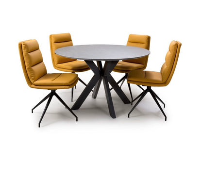 Tampa set of 4 available contemporary ochre dining chairs  Half price disposal  if paid Instore ( full sets only)