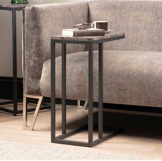 Alora Black metal sofa table reduced in Outlet Store