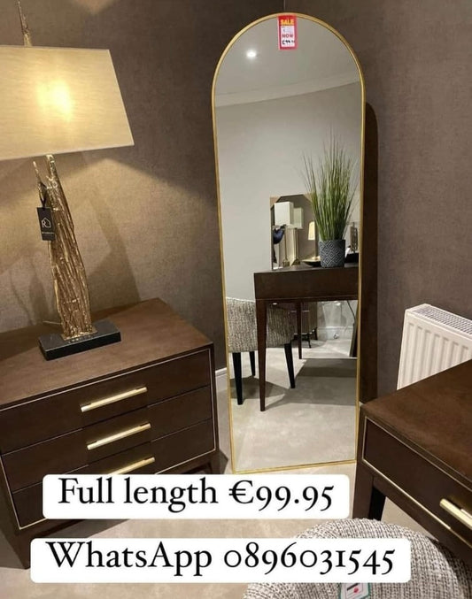 Karl Large Dressing Mirror on stand in gold or black special purchase Click N Collect