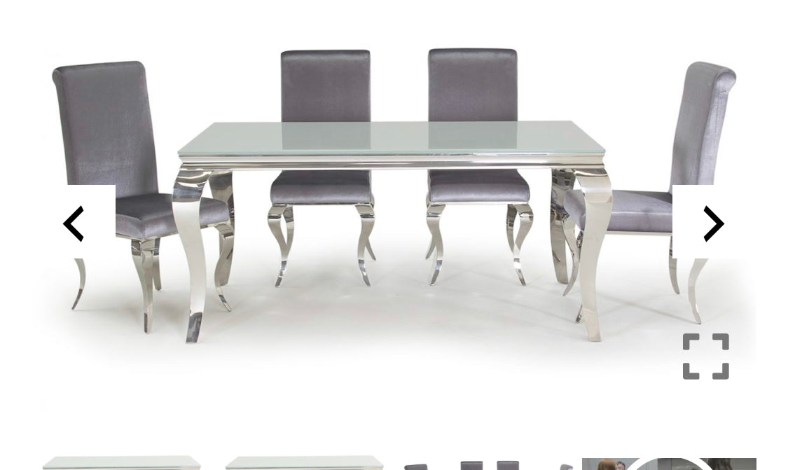 Louis 1600 mm dining table in white CLEARANCE price . Pay Instore