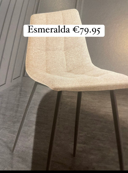 Esmeralda dining chairs in linen colour reduced to 79 euro each