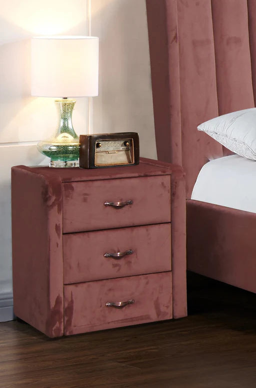 Blush velvet large bedside cabinet for sale clearance Instore