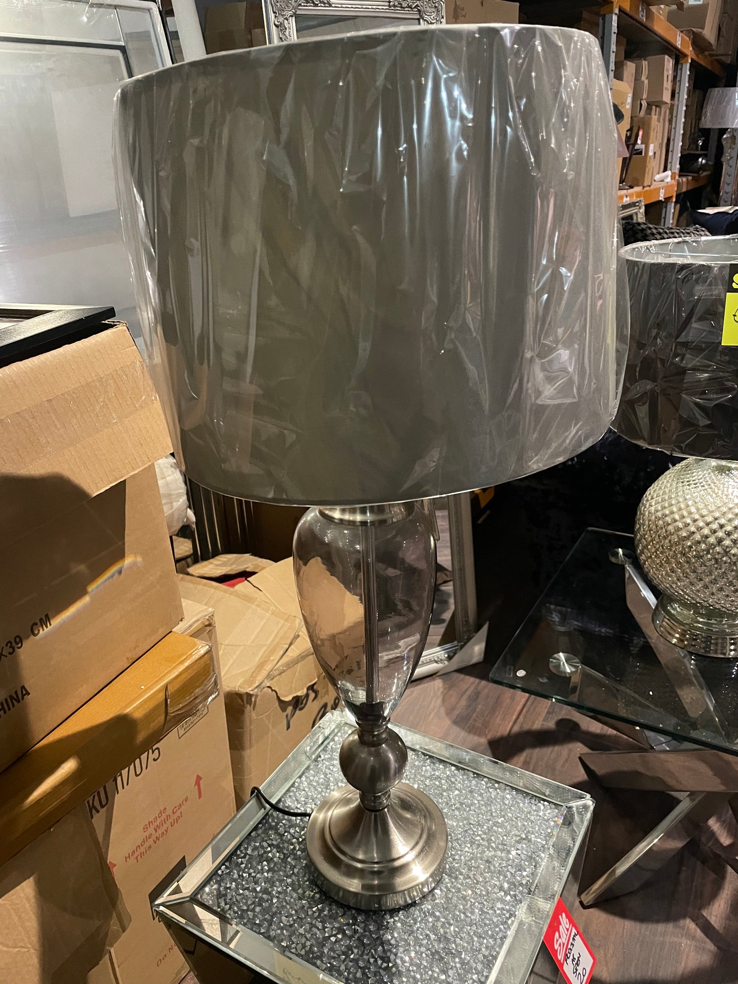 Lucca Glass Table lamp 78 cm last one clearance Instore only