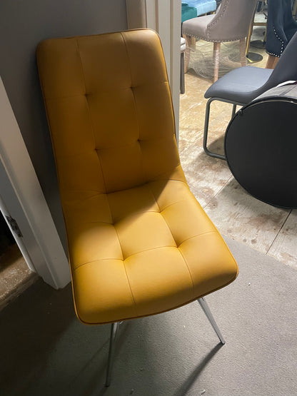 Tampa set of 4 available contemporary ochre dining chairs  Half price disposal  if paid Instore ( full sets only)