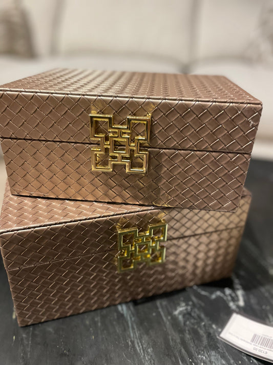 Set of Storage Boxes Taupe