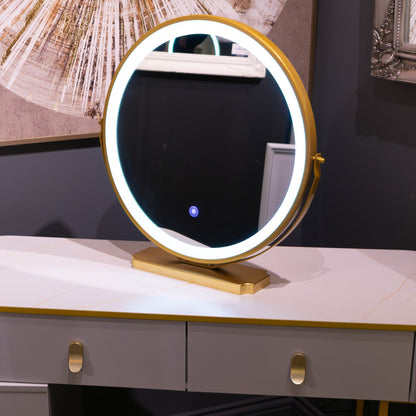 Karl  3 piece Dressing table w stool  mirror SPECIAL instore purchase . Grey marl .