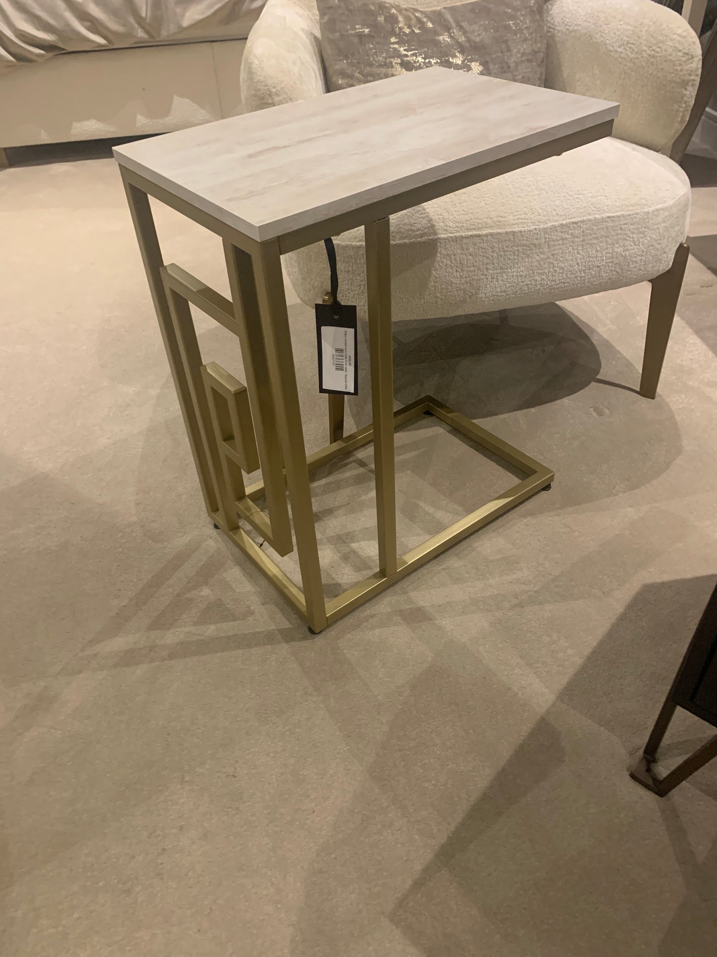 Dillon sofa table in gold and cream online or in store