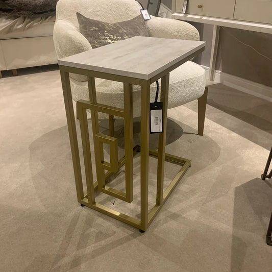 Dillon sofa table in gold and cream for collection in box format