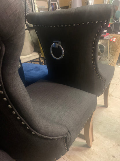 Rocha dining chair hotel quality Linen  with knocker back CLEARANCE at outlet store Kimmage