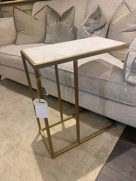 Bellisimo marble top sofa table gold