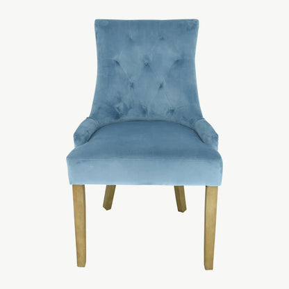 Sandy  velvet dining chairs x 2 Click n collect  light blue or mustard now less than half price