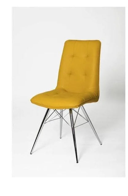Tampa set of 4 available contemporary ochre dining chairs  Half price disposal  if paid Instore ( full sets only)