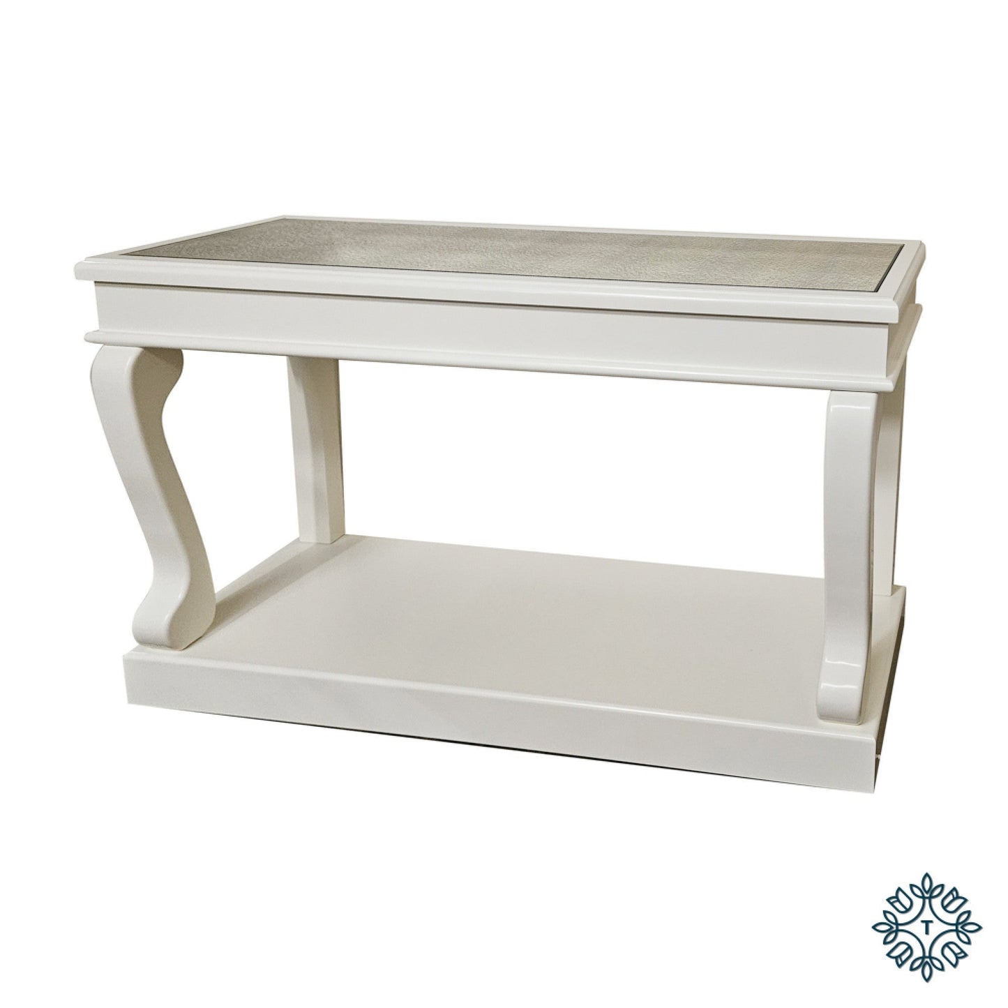 Sammy Savoy console table with antiqued mirror top