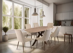 Janet  Dining Table  180 cm. with PURA stone top in sable.
