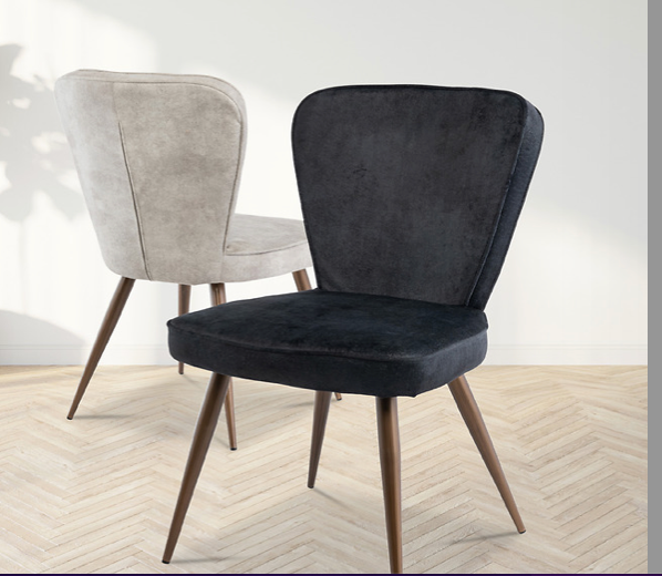 Vivian Dining Chair in black or ash khaki