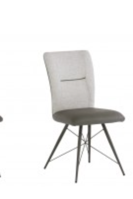 AMALFI  Fabric & PU  dining chair with dark metal legs Special Purchase available in sets only