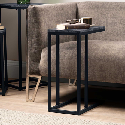 Alora Black metal sofa table in carton. reduced-Renaissance Design Studio
