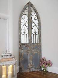 Full height Antiqued arch Door rustic Gothic  mirror for Collection only