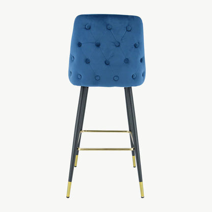 Avanza bar stool with gold cap in grey and navy .Now up to 50% off ! No exchange.-navy bar stool-Renaissance Design Studio