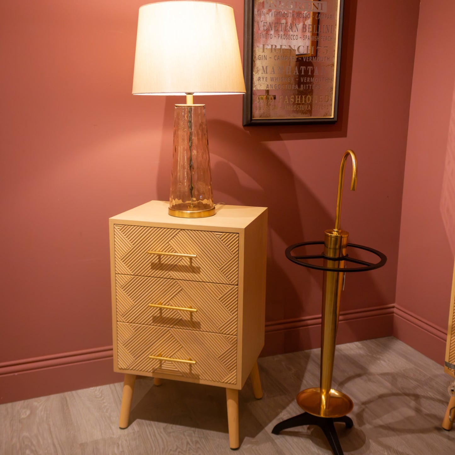 Miriam Bedside cabinet 3 drawer at a giveaway price ! Value item Instore purchase only