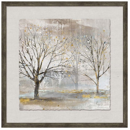 FRAMED PICTURE TREES WITH GOLD LEAF  50X50CM Instore purchase