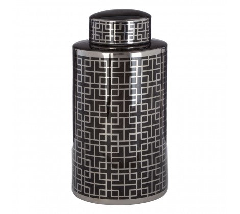 DARLA Jar black and silver available in 2 sizes. 47  cm